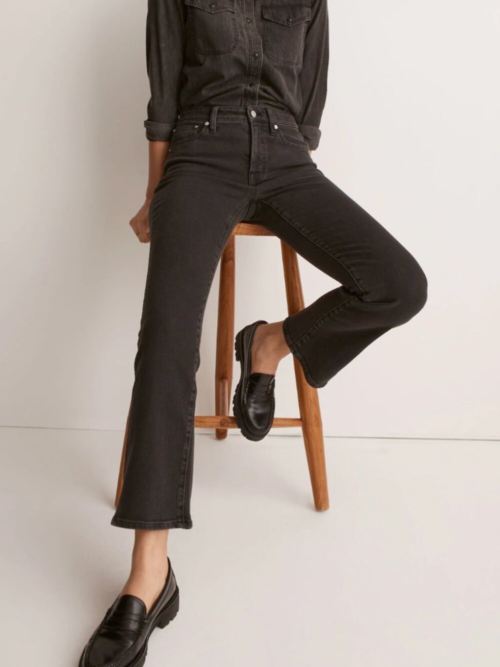 Madewell - Kick Out Crop Jeans in Black
